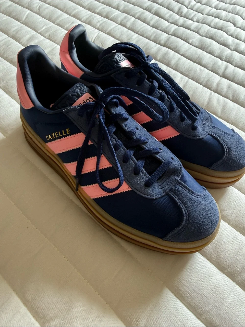 adidas Gazelle Platform Sneaker - Navy & Pink